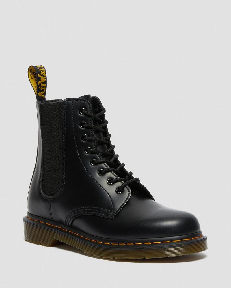 Men\'s Dr Martens 1460 Harper Smooth Leather Lace Up Boots Black | AU 515KOR